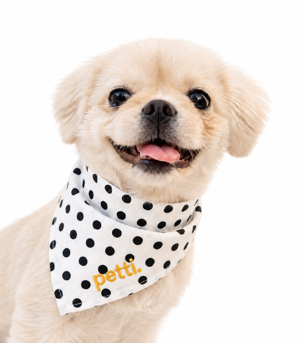 White Polka Dots Bandana